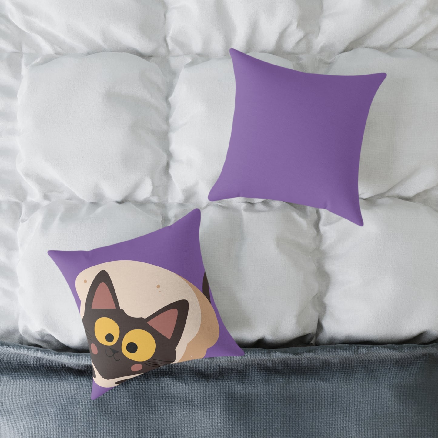 Square Poly Canvas Pillow-Purple