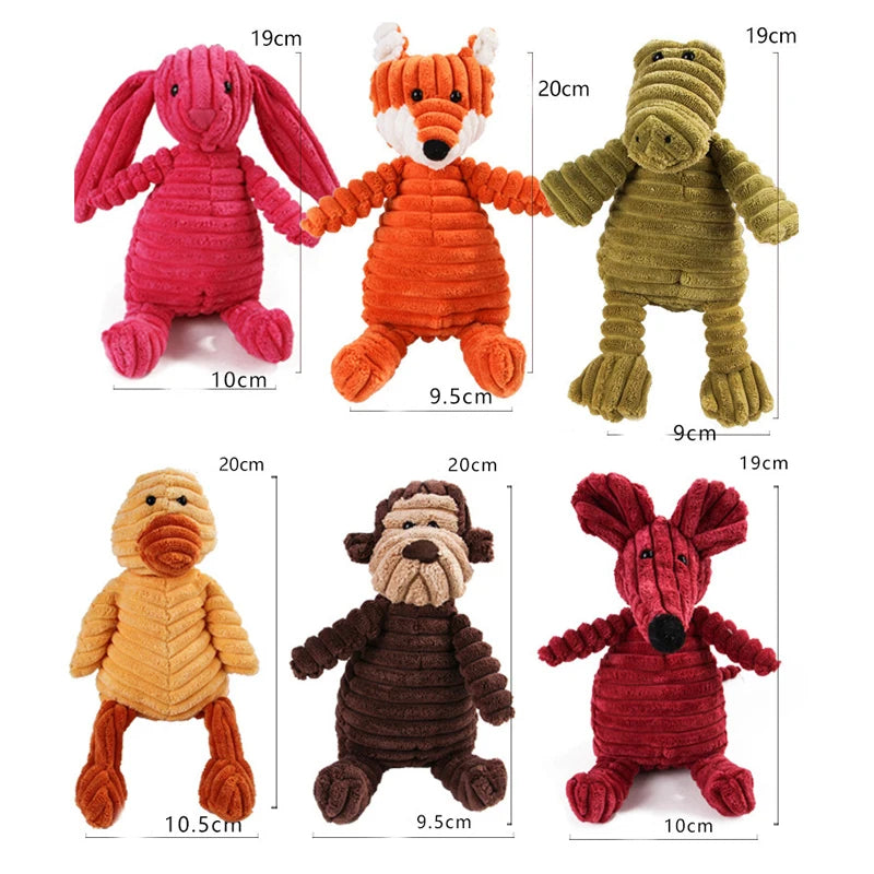 Corduroy Squeaky Chew Dog Toy Animal Shape
10*10*8