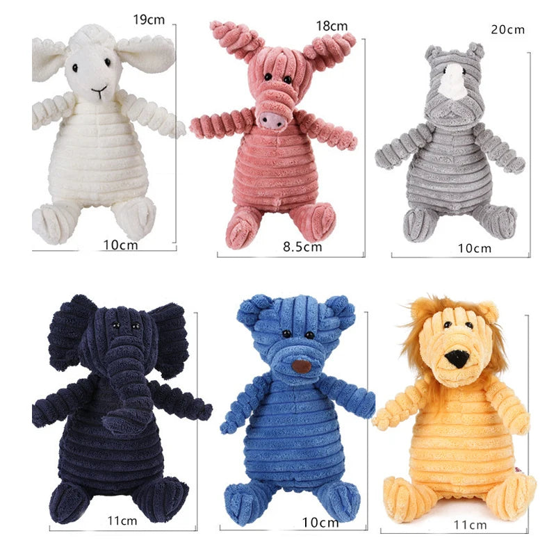 Corduroy Squeaky Chew Dog Toy Animal Shape
10*10*8