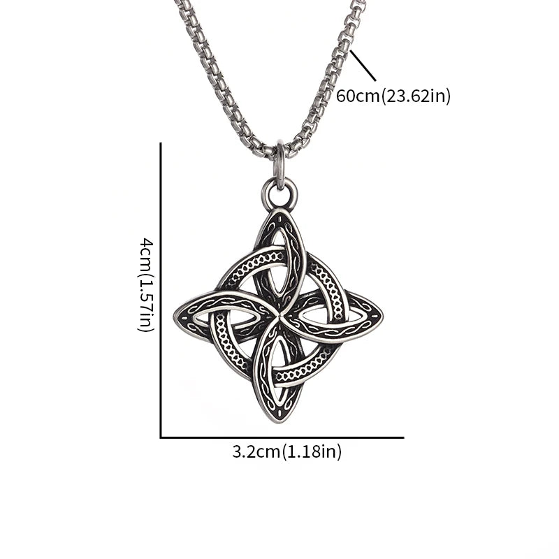 2pcs/set Irish Celtic Trinity Knot Necklace Witchcraft