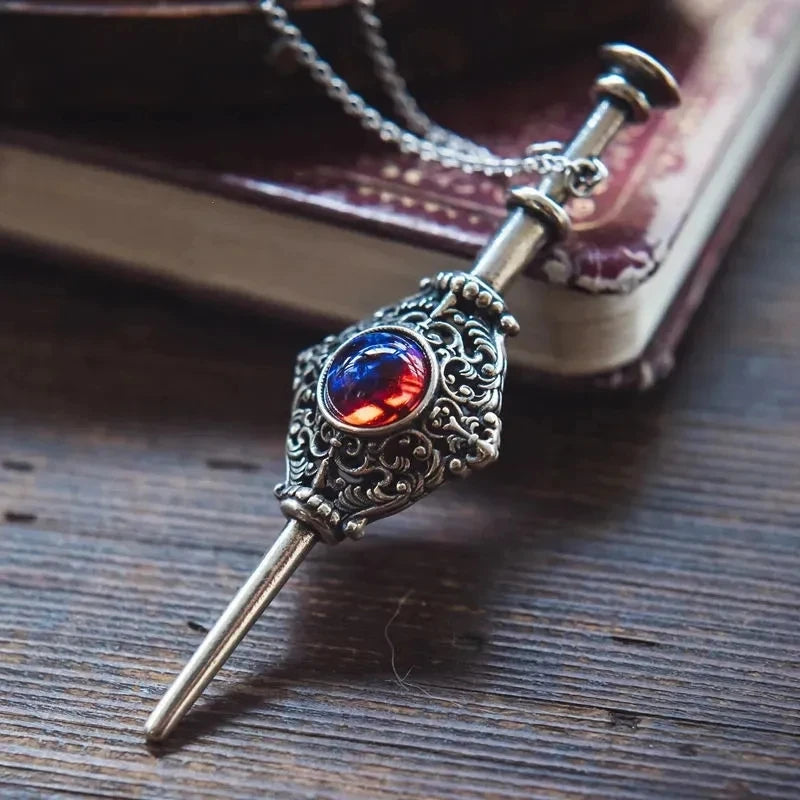 Magical Witchcraft Necklace Women's Retro Blood Pack Detachable Witch Wand Pendant Men Women Cosplay Jewelry Gift